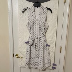 Express button down tie waist anchor dress